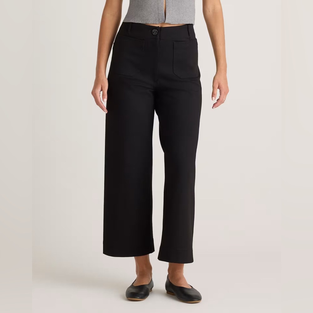 Ultra-Stretch Cropped Wide Leg Pants